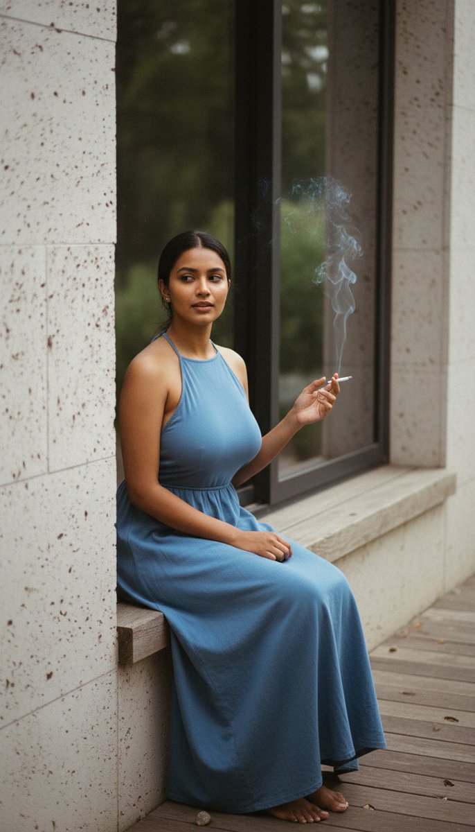 Ultra Photoreal Editorial Portrait of a Woman with Cigarette