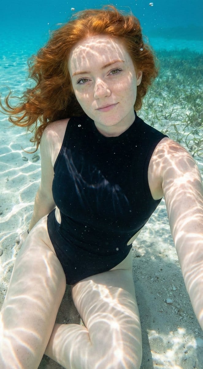 Underwater Portrait on the Seafloor - AI Generated Character Style Image Example