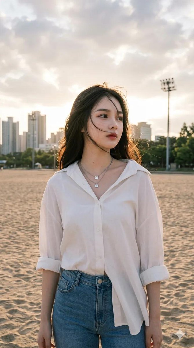 Preview image for Urban Beach Golden Hour Portrait prompt