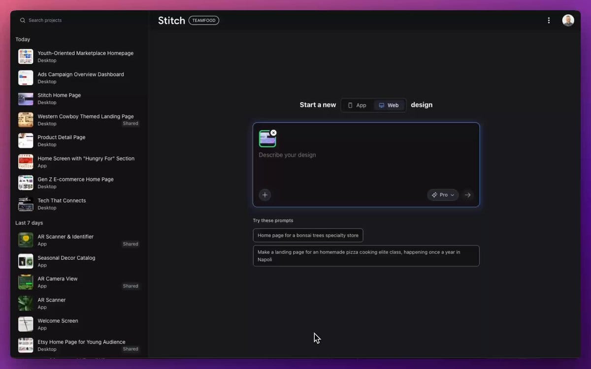 Various redesign commands for Stitch’s Redesign Agent - AI Generated AI Art Style Image Example