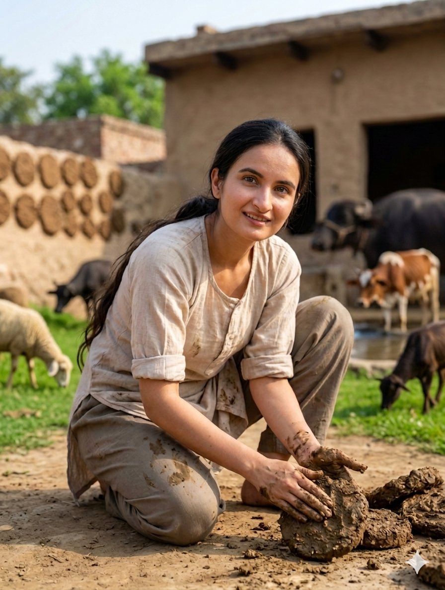 Preview image for Village Woman in Traditional Punjabi Attire prompt