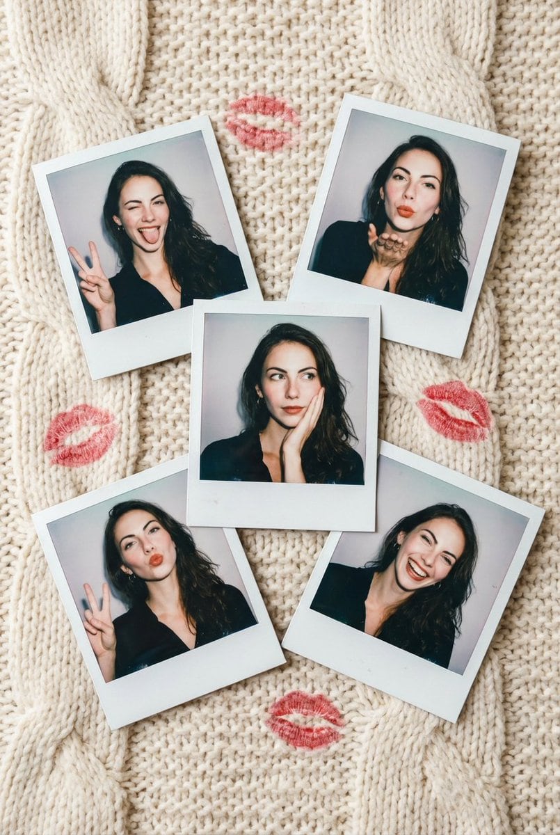 Vintage Polaroid Photo Collection Prompt - AI Generated Realistic Style Image Example