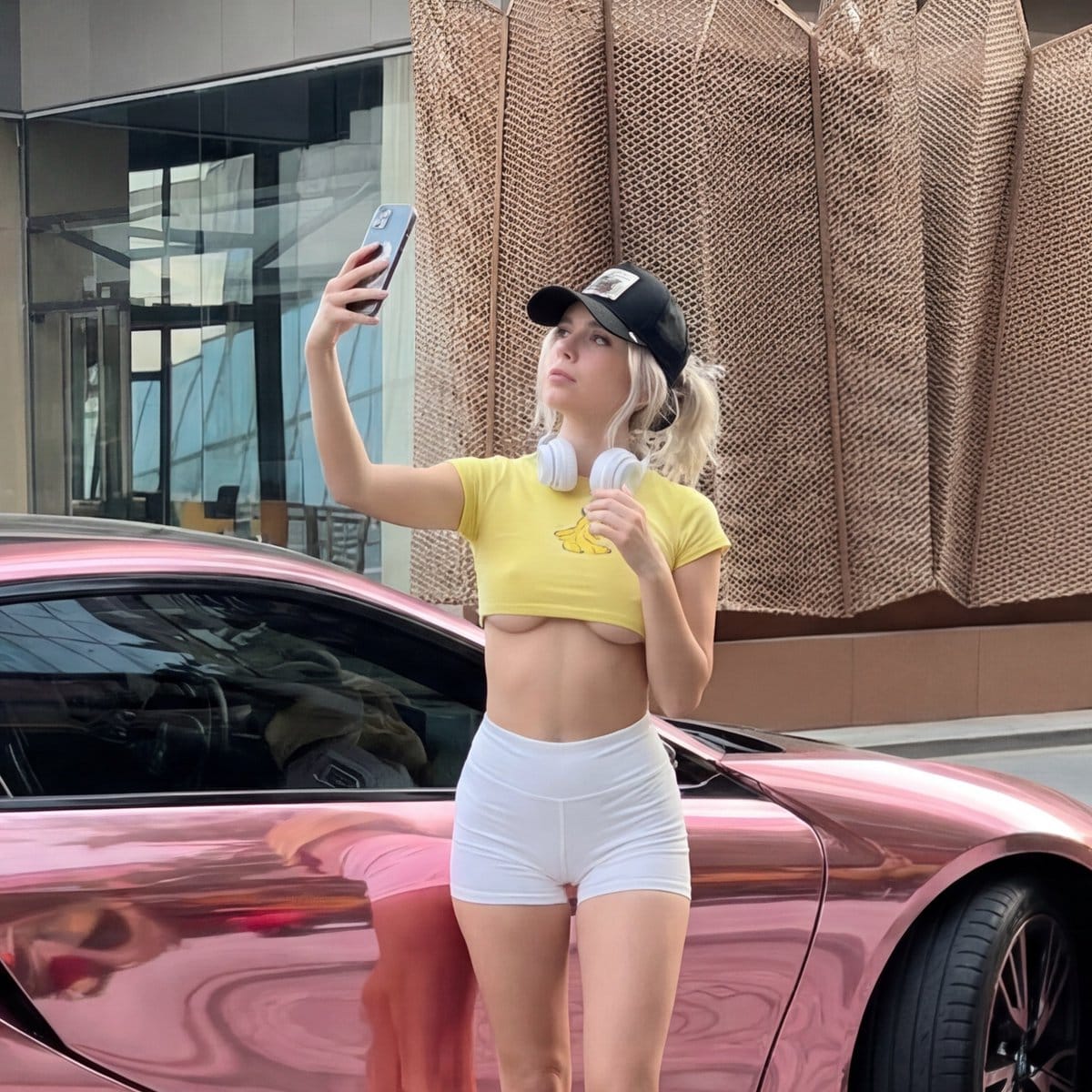 Viral Slideshow Prompt: Pink BMW Selfie - AI Prompt
