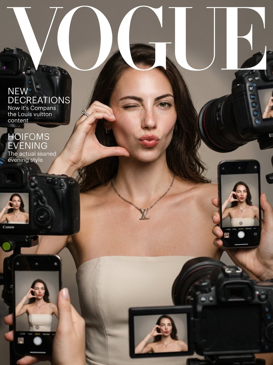 Vogue Magazine Cover Style Fashion Portrait - Prompt IA