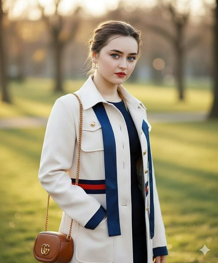 Preview image for Vogue Style Luxury Trench Coat Fashion Portrait prompt