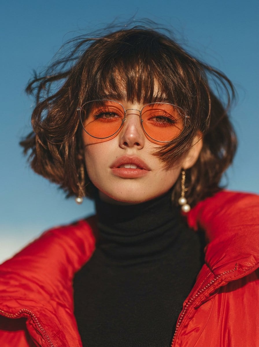 Vogue Style Red Puffer Jacket Portrait Prompt - KI-Prompt