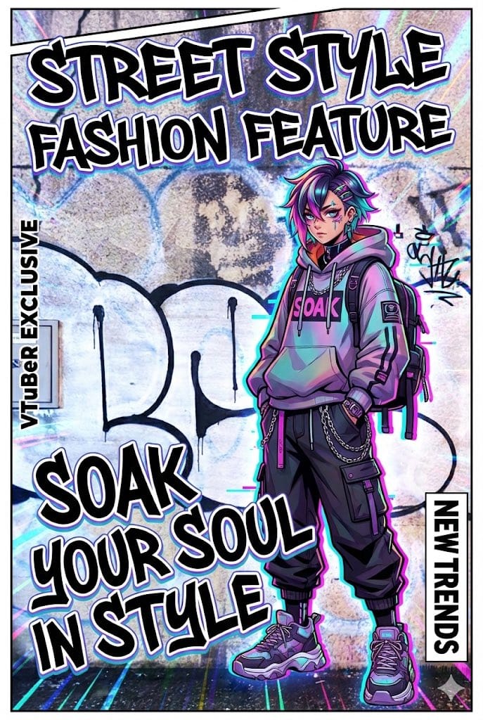 VTuber-style street-fashion thumbnail from a city photo - AI Generated Character Style Image Example