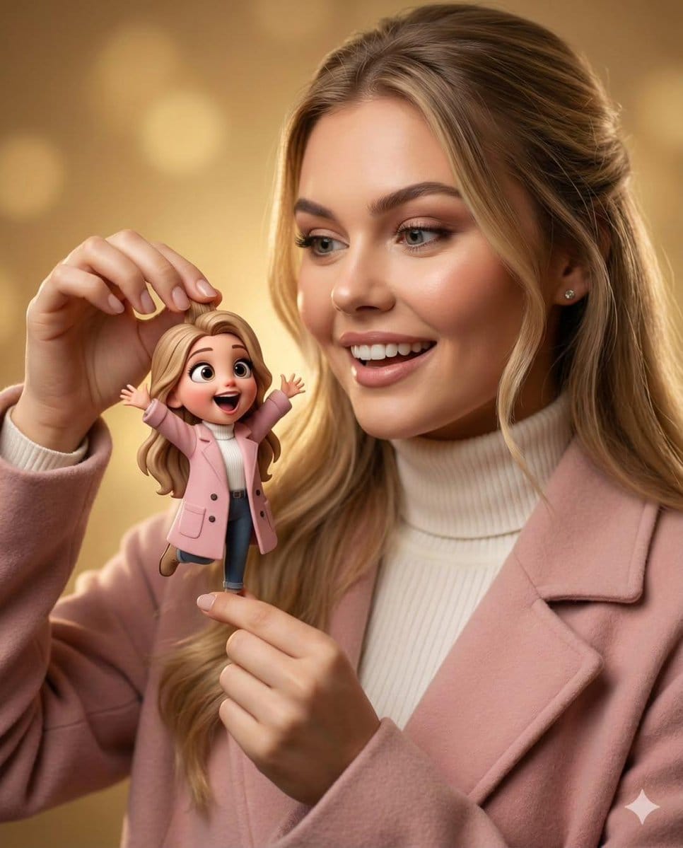 Whimsical 3D Character Interaction Portrait - AI提示詞