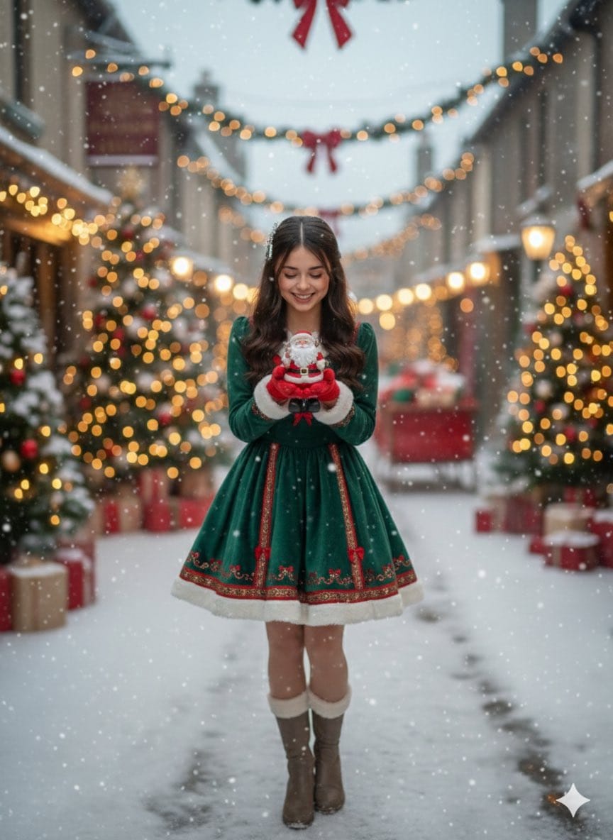 Whimsical Christmas Fantasy Portrait - AI提示词