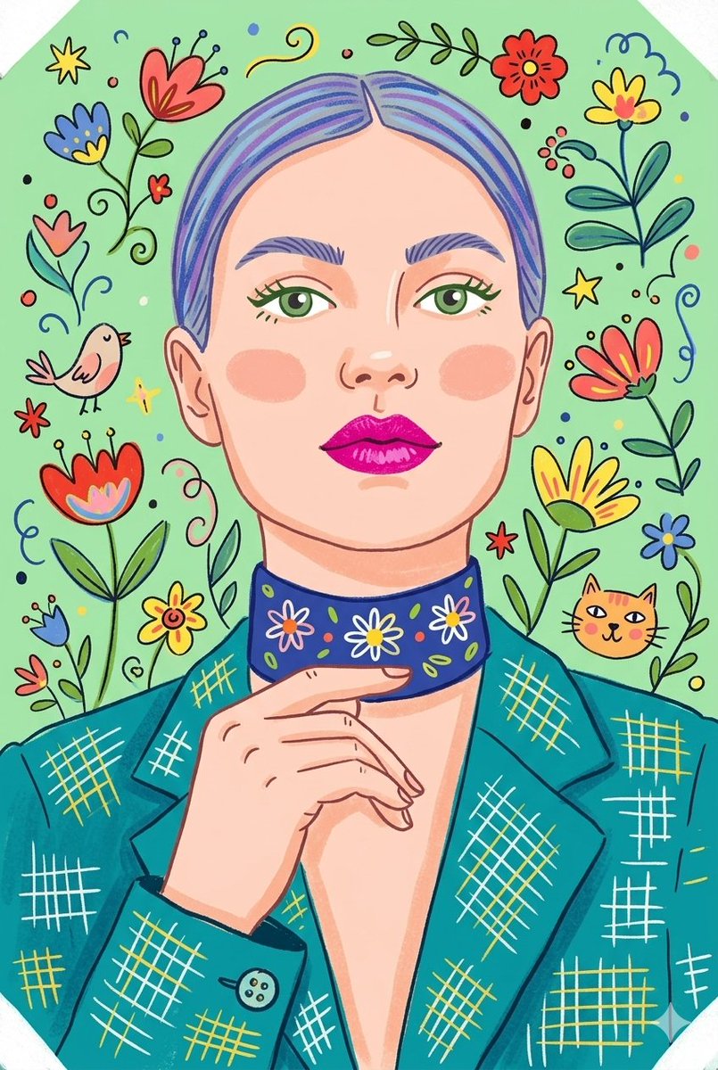 Preview image for Whimsical Folk-Art Illustration Scene prompt