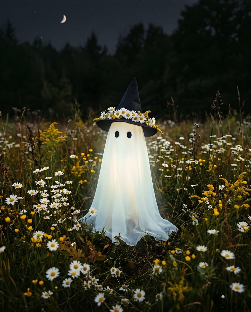 Preview image for Whimsical Ghost in Wildflower Field prompt