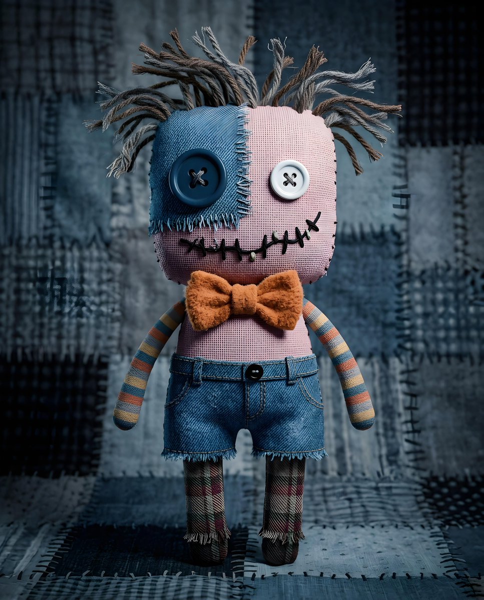 Preview image for Whimsical Spooky Fabric Doll prompt