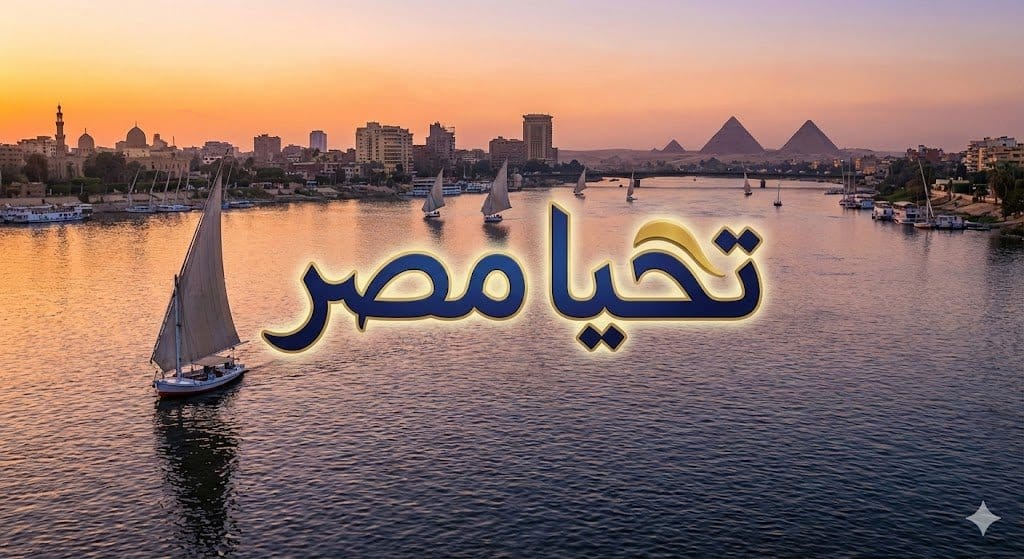 Write Arabic text on a Nile river image - AI Generated 3d Style Image Example