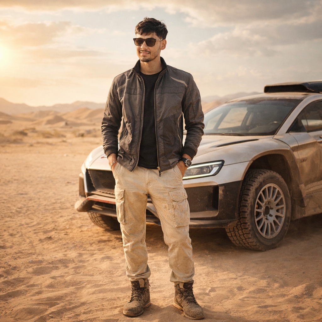 car in the desert KI-Anweisungsbeispiel