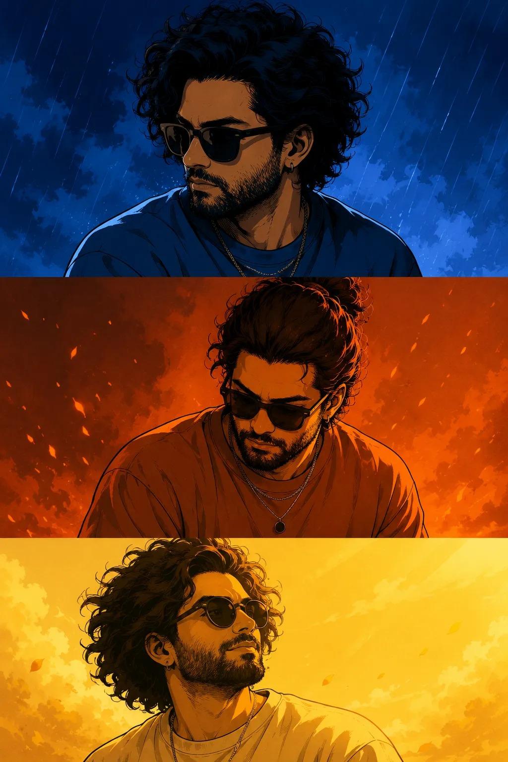 Exemplo de Comando de IA Cartoonist Frame Ai Portrait