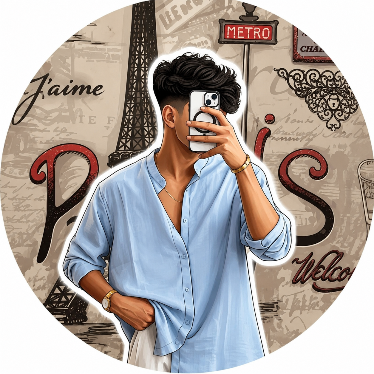 Пример запроса к ИИ: Genz boys Instagram profile picture