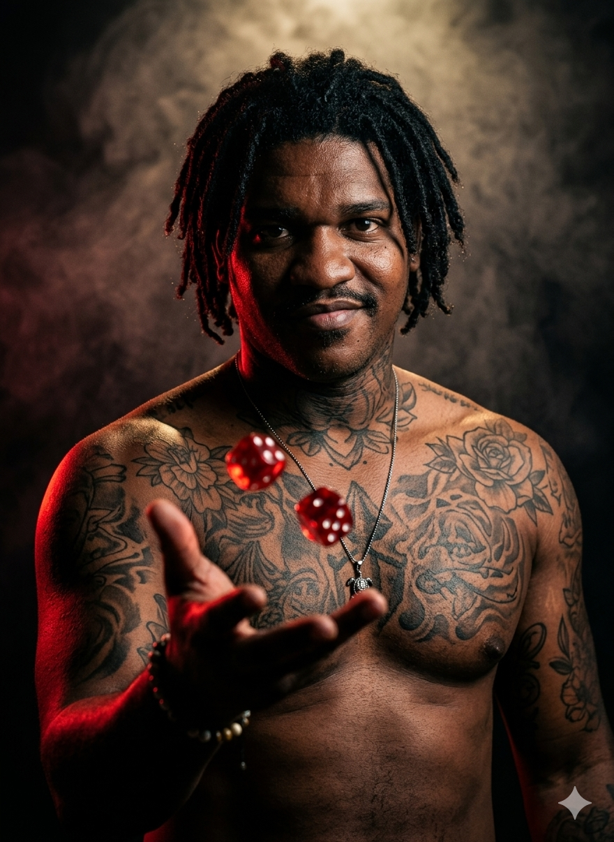 tattooed man AI提示词示例