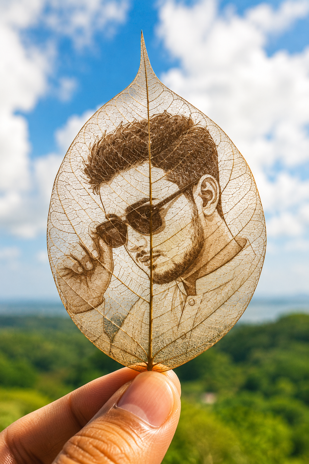 Trending leaf style photo AI提示词示例