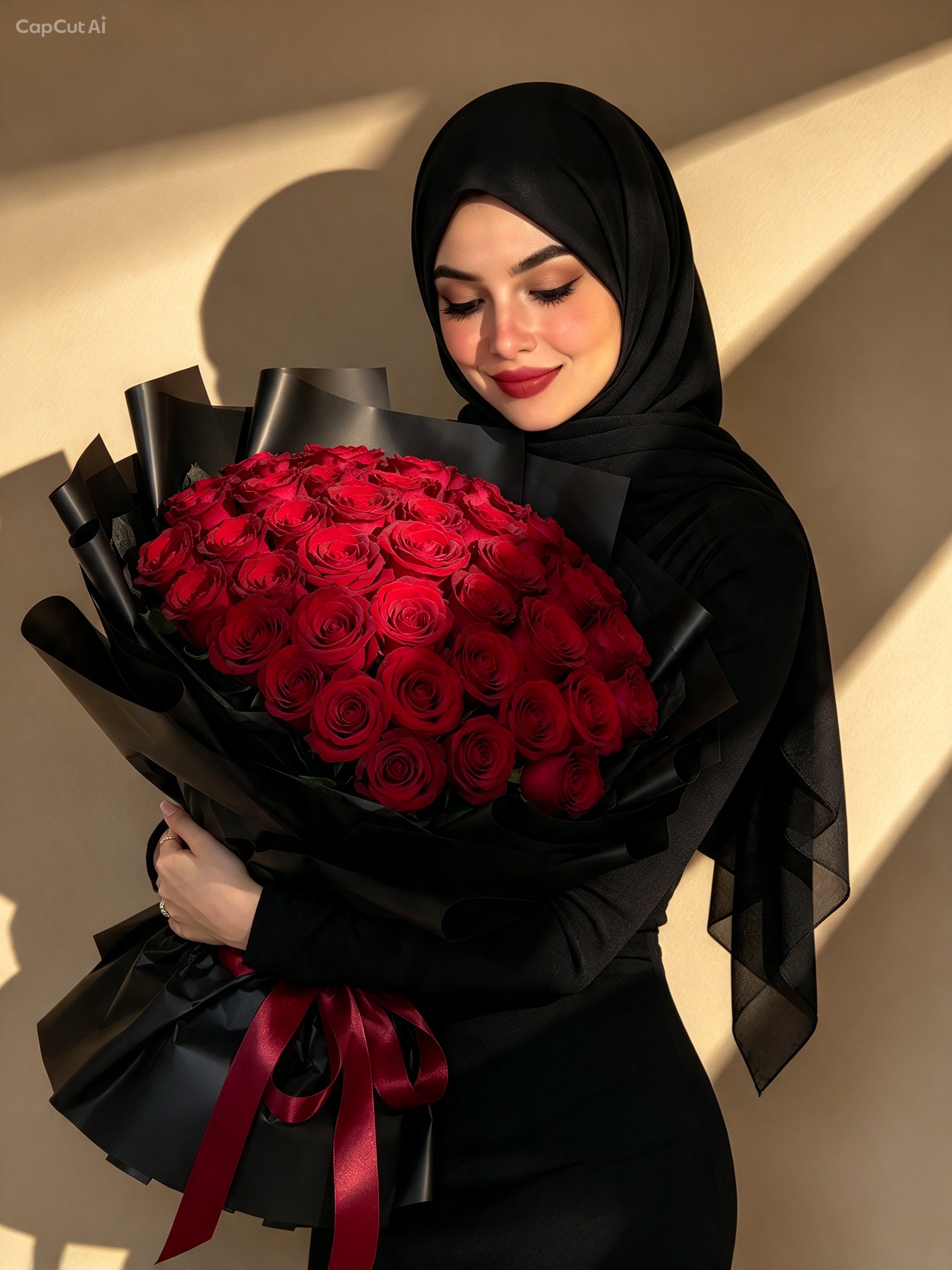 Пример запроса к ИИ: ultra-realistic rose portrait