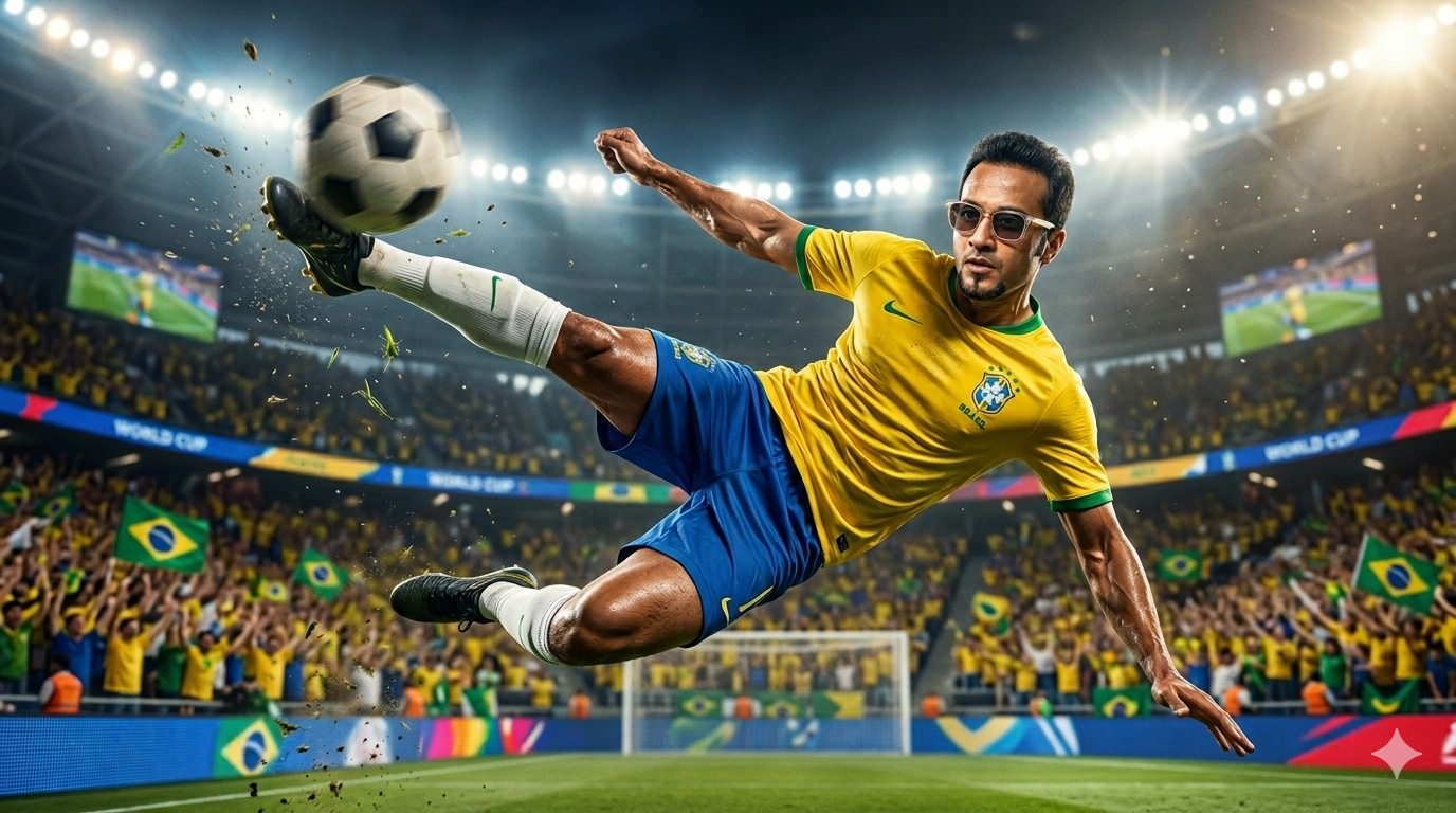 World Cup football Poster AI提示词示例
